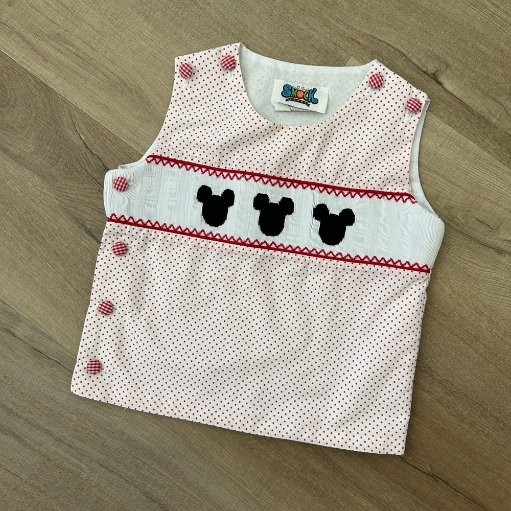 Hand Smocked Mickey Mouse Top